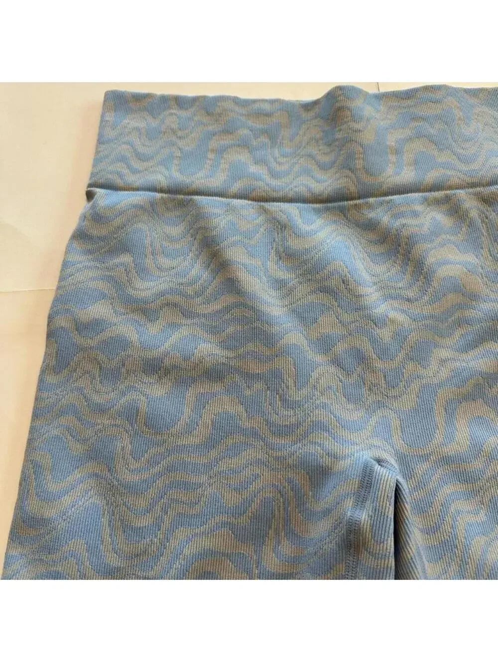 Cotton body blue textured biker shorts- size xl